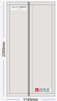Spacepro Shaker 2 Door Kit - Dove Grey Frame | Dove Grey Panel H2260mm x W1145mm