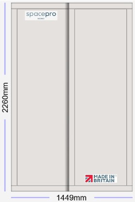 Spacepro Shaker 2 Door Kit - Dove Grey Frame | Dove Grey Panel H2260mm x W1449mm