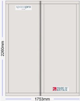 Spacepro Shaker 2 Door Kit - Dove Grey Frame | Dove Grey Panel H2260mm x W1753mm