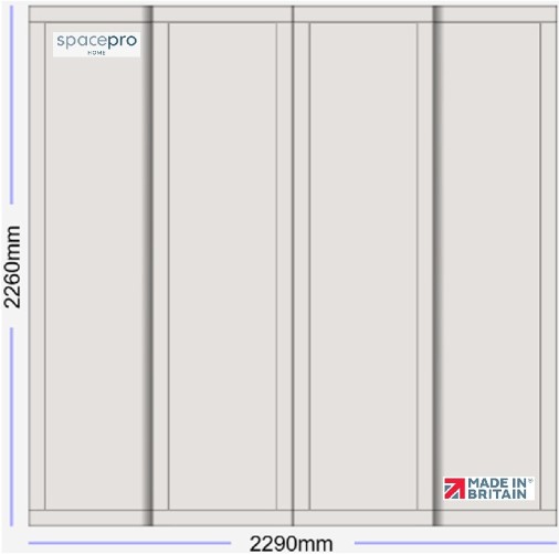 Spacepro Shaker 4 Door Kit - Dove Grey Frame | 4x Dove Grey 1 Panel H2260mm x W2290mm