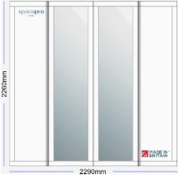 Spacepro Shaker 4 Door Kit - White Frame | 2x White 1 Panel | 2x Mirror 1 Panel H2260mm x W2290mm