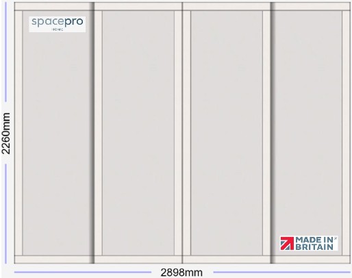 Spacepro Shaker 4 Door Kit - Cashmere Frame | 4x Cashmere 1 Panel H2260mm x W2898mm