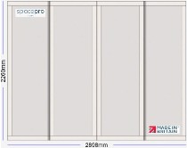 Spacepro Shaker 4 Door Kit - Cashmere Frame | 4x Cashmere 1 Panel H2260mm x W2898mm