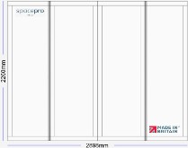 Spacepro Shaker 4 Door Kit - White Frame | 4x White 1 Panel H2260mm x W2898mm