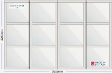 Spacepro Shaker 4 Door Kit - Dove Grey Frame | 4x Mirror 3 Panel H2260mm x W3506mm