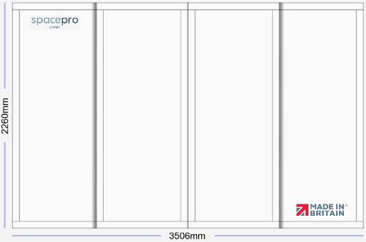 Spacepro Shaker 4 Door Kit - White Frame | 4x White 1 Panel H2260mm x W3506mm