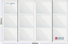 Spacepro Shaker 4 Door Kit - White Frame | 4x Mirror 3 Panel H2260mm x W3506mm