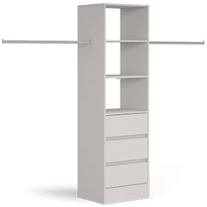 Tower Unit 600mm with 3 drawers and shelves